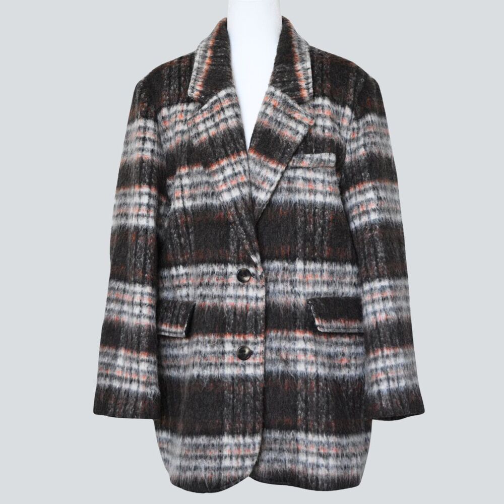 MAEVE by ANTROPOLOGIE Women's Brushed Oversized Plaid Blazer/ Coat Size XLP